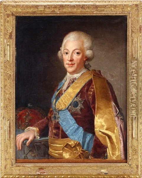 Portratt Av Gustav Iii I Lilla Serafimerdrakten Oil Painting - Lorenz Pasch the Younger