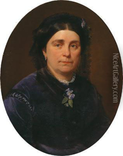 Portrait Of Therese Mayrs Oil Painting - Johann Graf