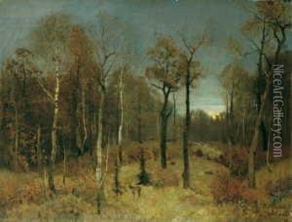 Herbstliche Waldlandschaft. Oil Painting - Karl Buchholz