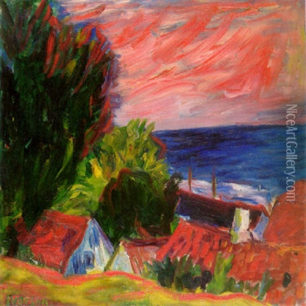 Vastkusthamn Oil Painting - Ivan Ivarson