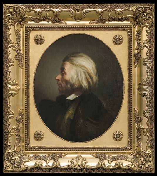 Adam Mickiewicz Portrait Oil Painting - Franciszek Tepa