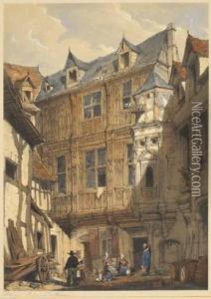 A Group Of Picturesque Views Of Northern French Architecture Oil Painting - Joseph Nash