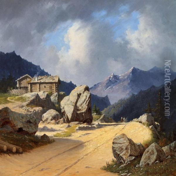 Norwegianlandscape Oil Painting - Georg Emil Libert