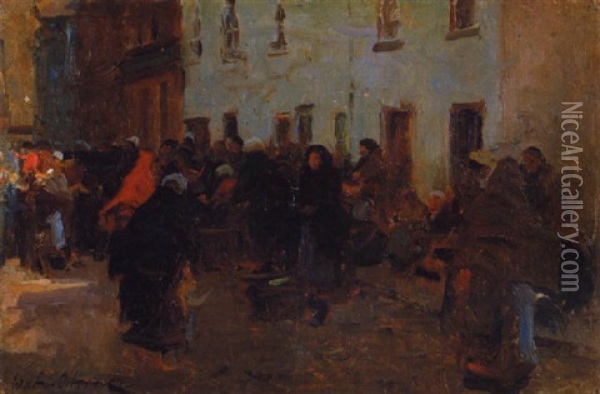 The Fowl Market, Galway Oil Painting - Walter Frederick Osborne
