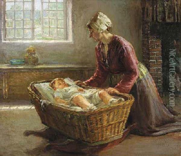 Patsey And Mother Oil Painting - Robert Wadsworth Grafton