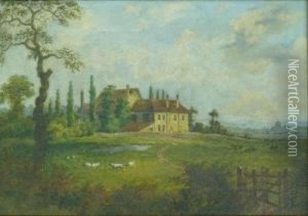 Farm On Hampstead Heath Oil Painting - Dean Wolstenholme, Snr.
