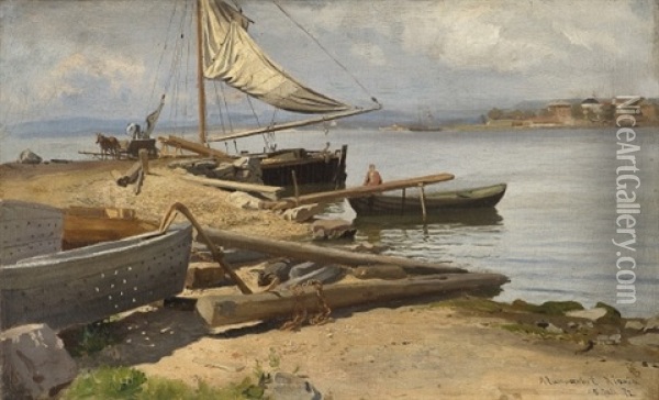 Fra Kristianiafjorden Oil Painting - Hans Frederick Gude