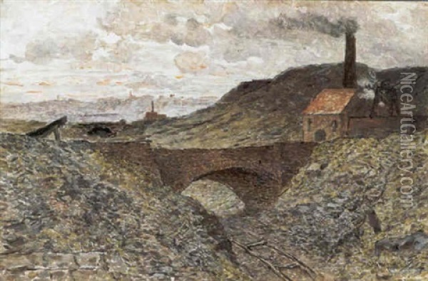 Pont D'acces A La Fosse Oil Painting - Constantin Meunier