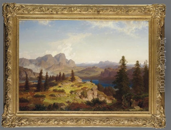 A View Of The Dolomites Oil Painting - Caesar Metz