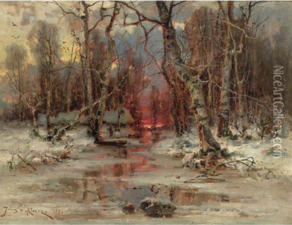 Forest Clearing Oil Painting - Iulii Iul'evich (Julius) Klever
