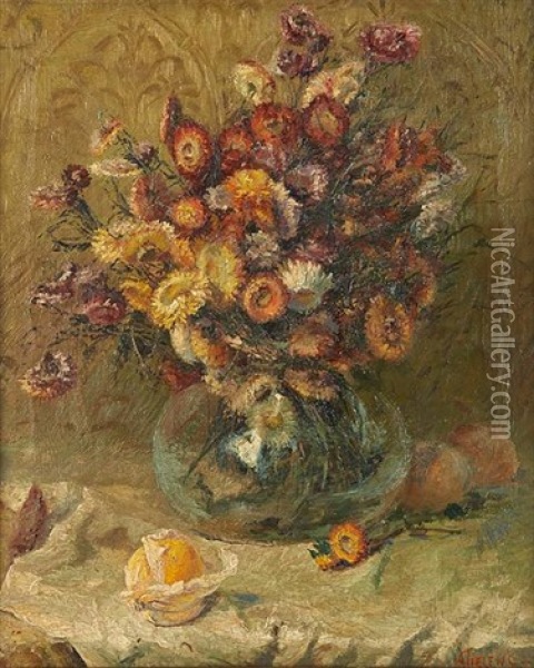 Vase Fleuri Oil Painting - Alexander Thielens