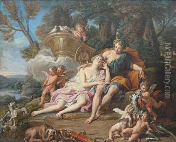 Venus Et Adonis Oil Painting - Nicolas Bertin