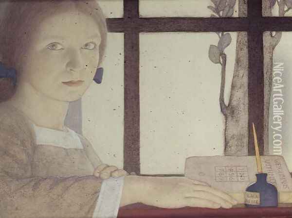 Lesson Time, 1921 Oil Painting - Frederick Cayley Robinson