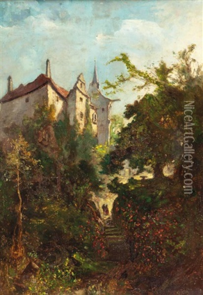 Schloss Klenau Bei Kaffan In Bohmen Oil Painting - Rudolf Koeselitz