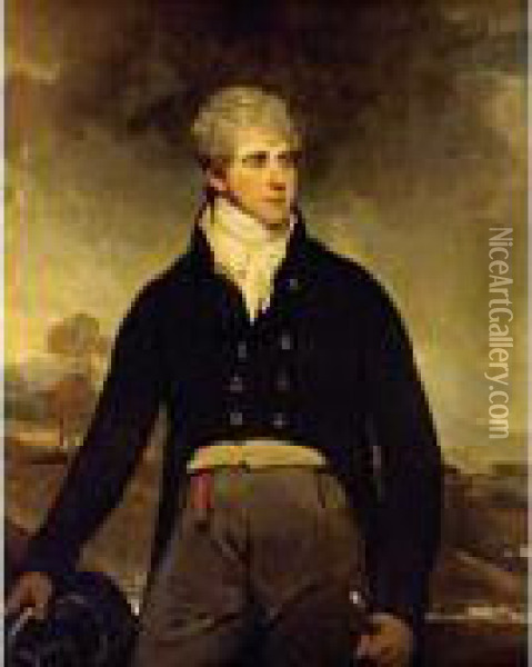 Portrait Of A Young Man, Said To Be Sir Harry Neal Oil Painting - Sir William Beechey