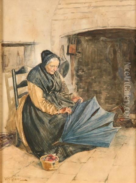 The Old Umbrella Maker Oil Painting - William Henry Charles Groome