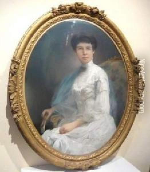 Portrait De Jeune Femme Oil Painting - Firmin Baes