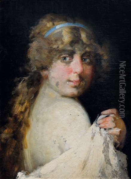 Joven De Perfil Oil Painting - Manuel Barthold