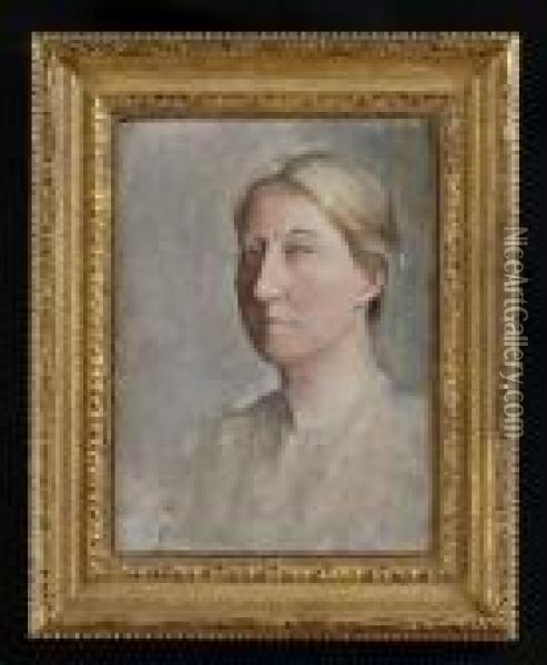 Portrait Of His Wife Oil Painting - Emil Carlsen