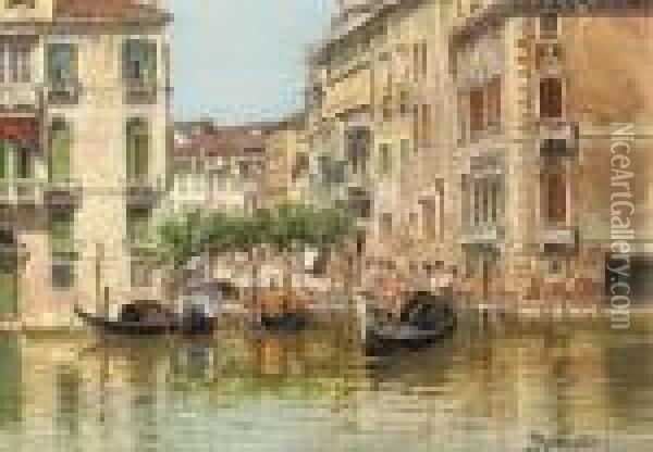 Traghetto Maria Del Giglio: A View Of Venice Oil Painting - Antonietta Brandeis