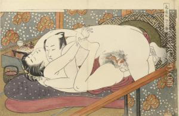 From The Series 
Shikido Torikumi Juniban Oil Painting - Isoda Koryusai