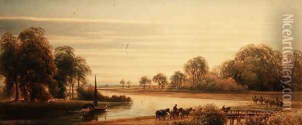 Walton on Thames Oil Painting - Peter de Wint