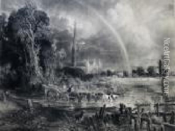 The Rainbow, Salisbury Cathedral Oil Painting - John Constable