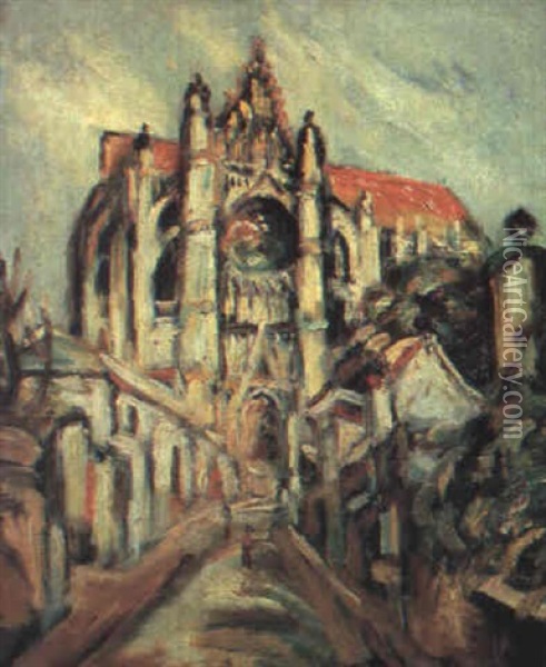 La Cathedrale De Beauvais Oil Painting - Pierre Dumont