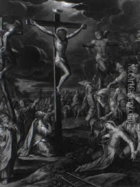 Christus Und Die Sch,cher Am Kreuz Oil Painting - Hans Rottenhammer the Elder