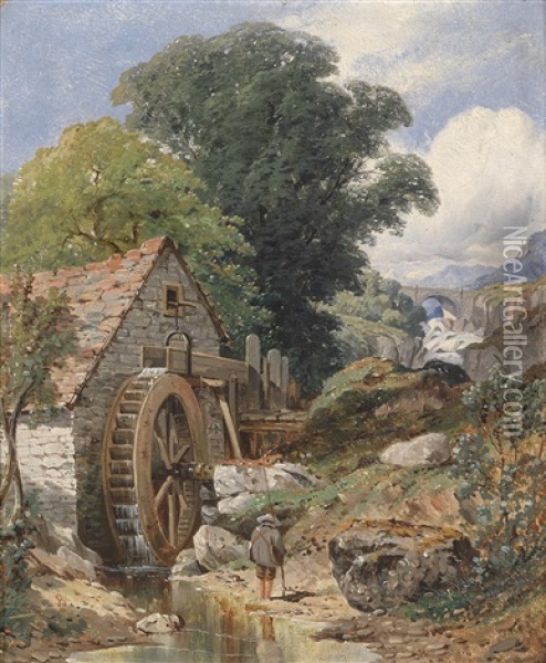 Eine Muhle In Der Nahe Von Rhydlanfair, Wales Oil Painting - Samuel Henry Baker