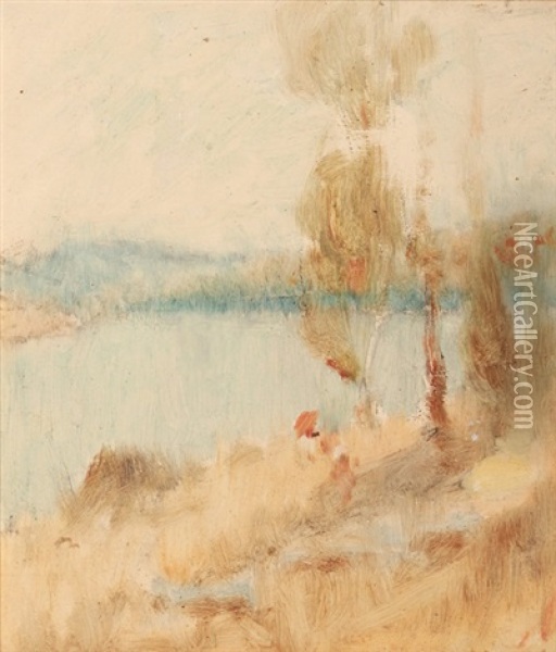 By The River Oil Painting - Josephine Mary Muntz Adams