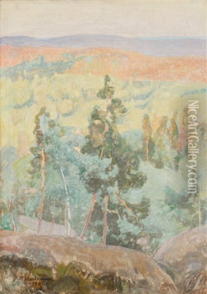 Early Fall Landscape Oil Painting - Pekka Halonen