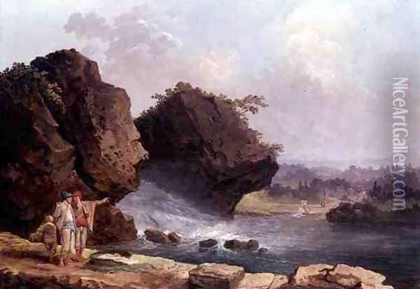 The Cascade Oil Painting - Hubert Robert