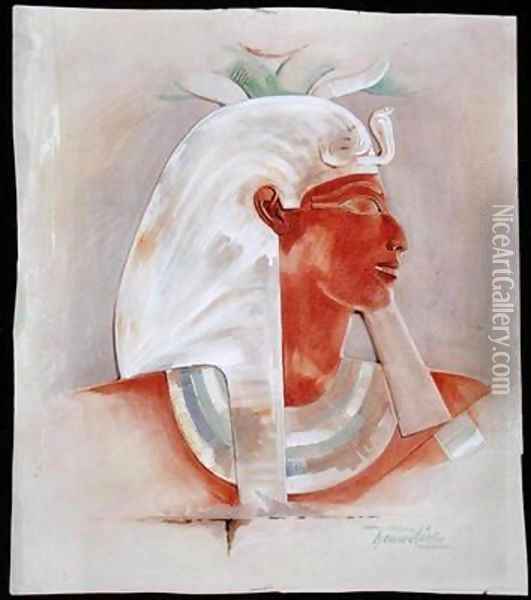 Head of Queen Makare Hatshepsut Oil Painting - Howard Carter