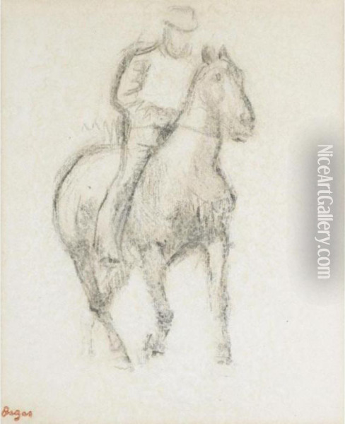 Cavalier (de Trois-quarts Vers La Droite) Oil Painting - Edgar Degas
