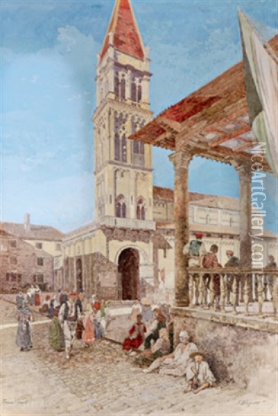 Marktplatz In Trau Bei Split Oil Painting - Adolf Wagner