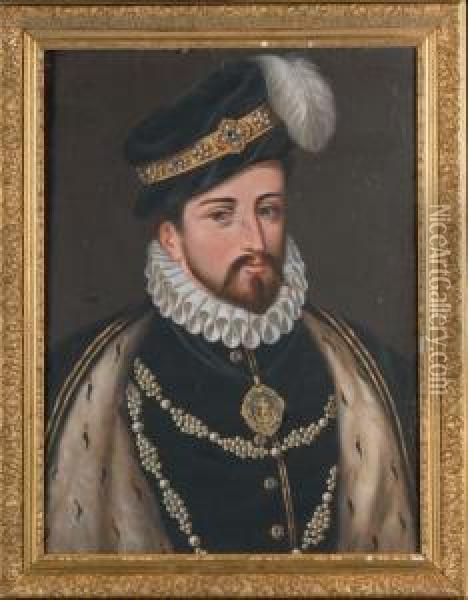 Portrait De Henri Ii Oil Painting - Charles Camarroque
