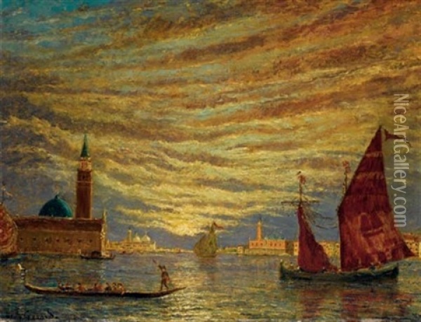 Venise, Coucher De Soleil Oil Painting - Henry Gerard