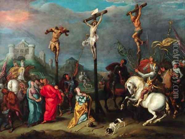 The Crucifixion Oil Painting - Simon de Vos