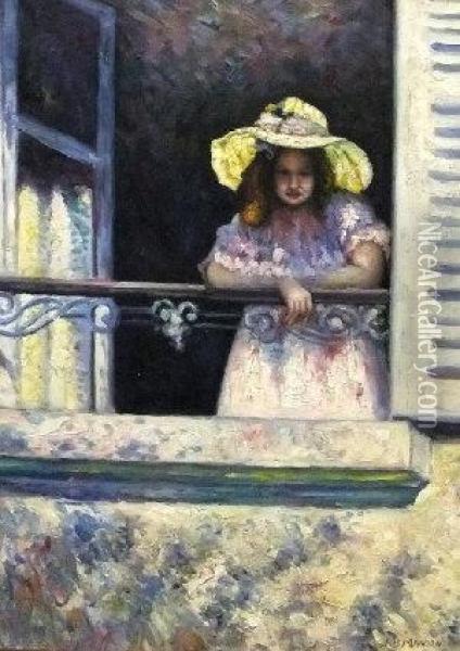 Woman In A Window Oil Painting - James Bolivar Manson