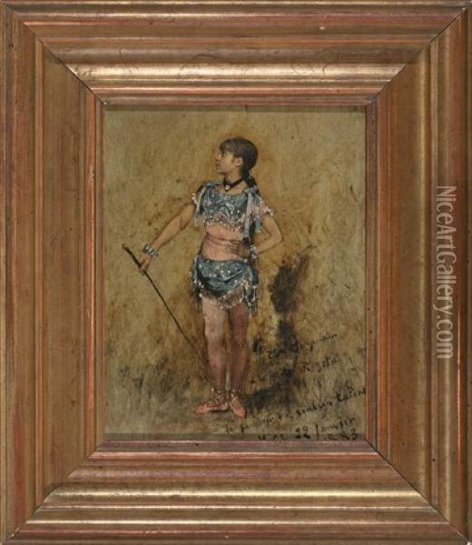 Retrato De La Acrobata Rosita Oil Painting - Evariste Carpentier