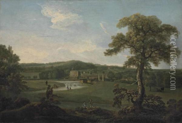 A View Of Eshott Hall, North Yorkshire Oil Painting - Nicholas Thomas Dall