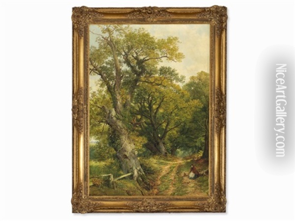 Forest Path Oil Painting - Frederick William Hulme