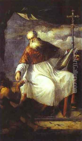 St. John the Alms-Giver Oil Painting - Tiziano Vecellio (Titian)