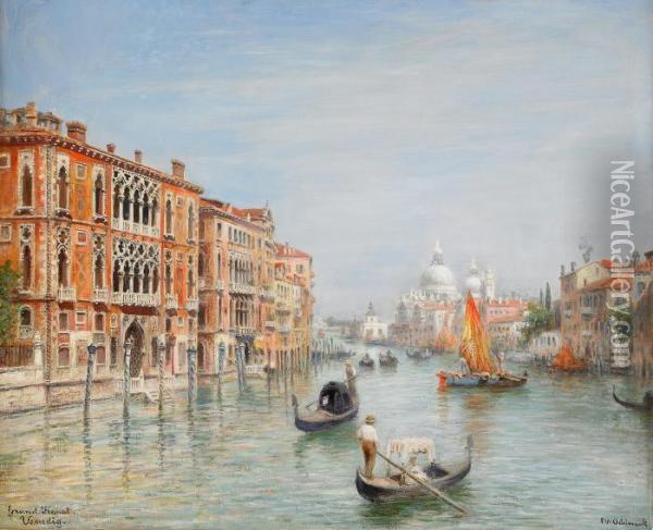Canale Grande - Venedig Oil Painting - Frans Wilhelm Odelmark