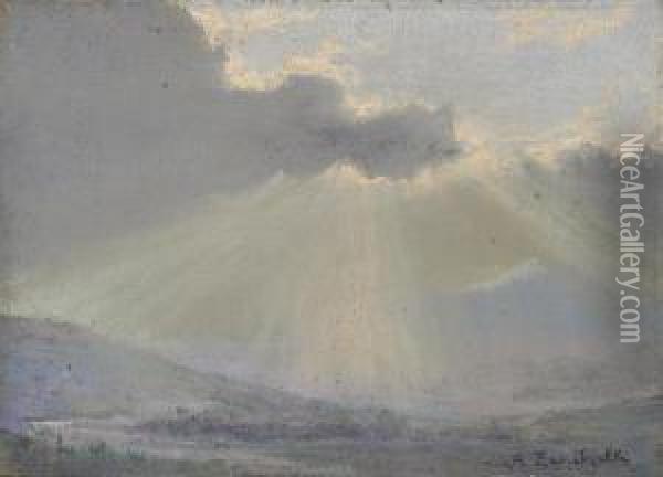 Sole Tra Le Nuvole Oil Painting - Attilio Zanchelli