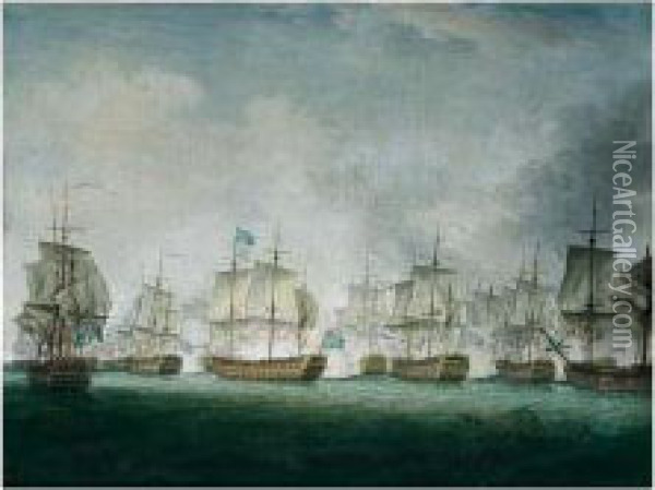 The Battle Of Doggerbank, 5th August 1781 Oil Painting - Richard Paton