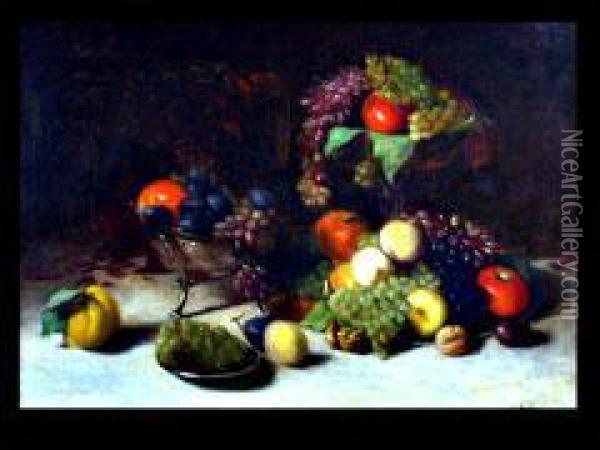 Grosses Fruchtestilleben Oil Painting - Irene Hilberth