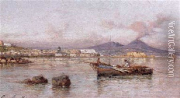 A Bay Near Naples Oil Painting - Giuseppe Carelli