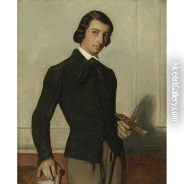 Portrait Of The Artist As A Young Man Oil Painting - Alexandre Cabanel